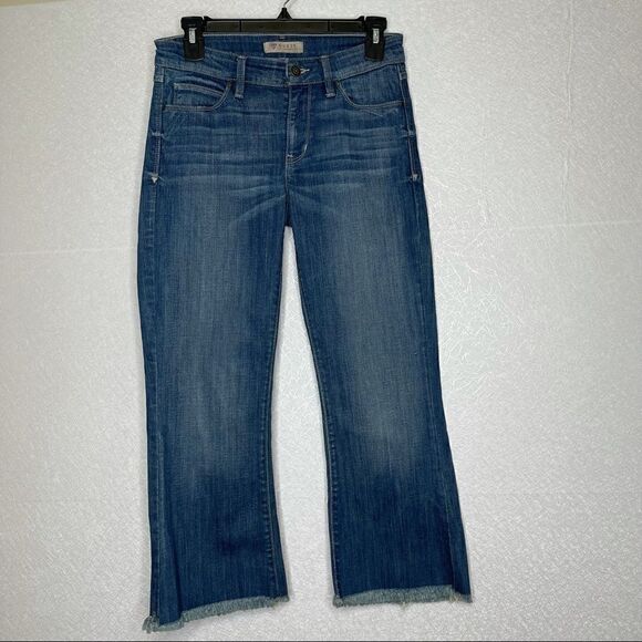 Guess cropped kick flare raw hem jeans blue 26 - Picture 1 of 7